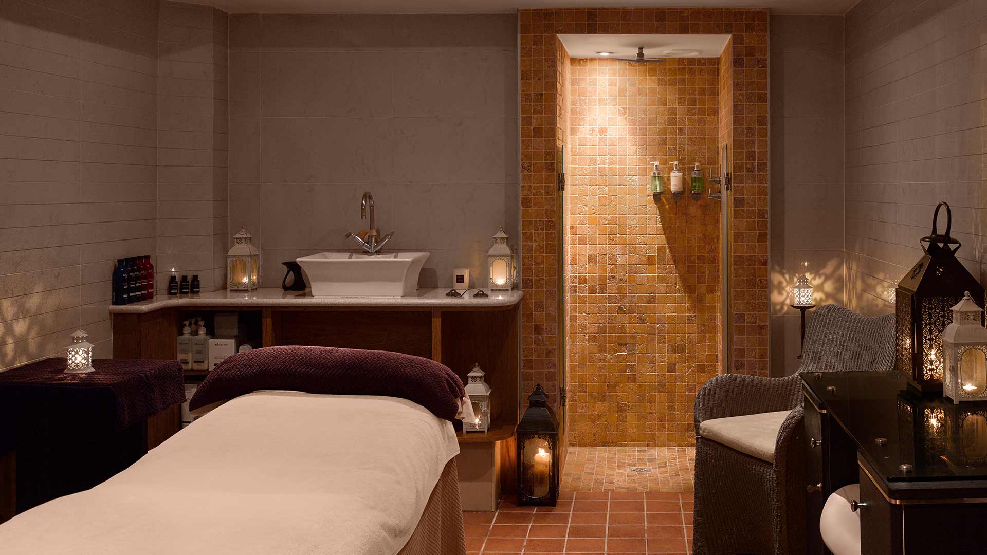 Spa treatment room at Radisson Blu Limerick with warm lighting